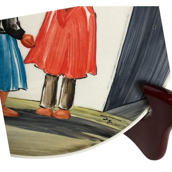 Vintage Argentina Hand Painted Decorative Artist Signed Plate With Andean Couple - Picture 3 of 6